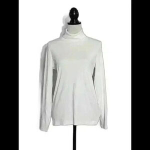 Men's Long Sleeve Mock Neck T-Shirt - Classic White